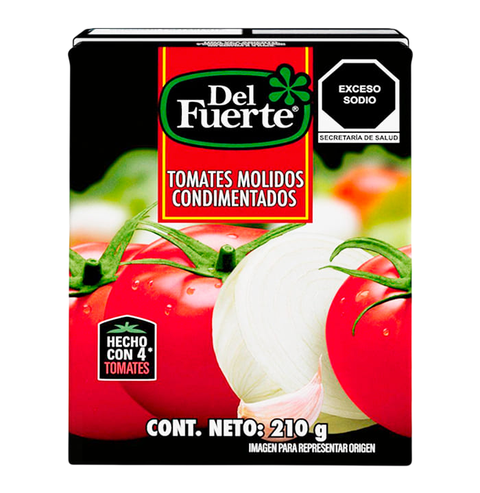 PURE DE TOMATE CONDIMENTADO DEL FUERTE 24/210 GR.