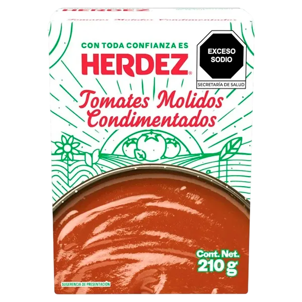 PURE DE TOMATE CONDIMENTADO HERDEZ 24/210 GR.