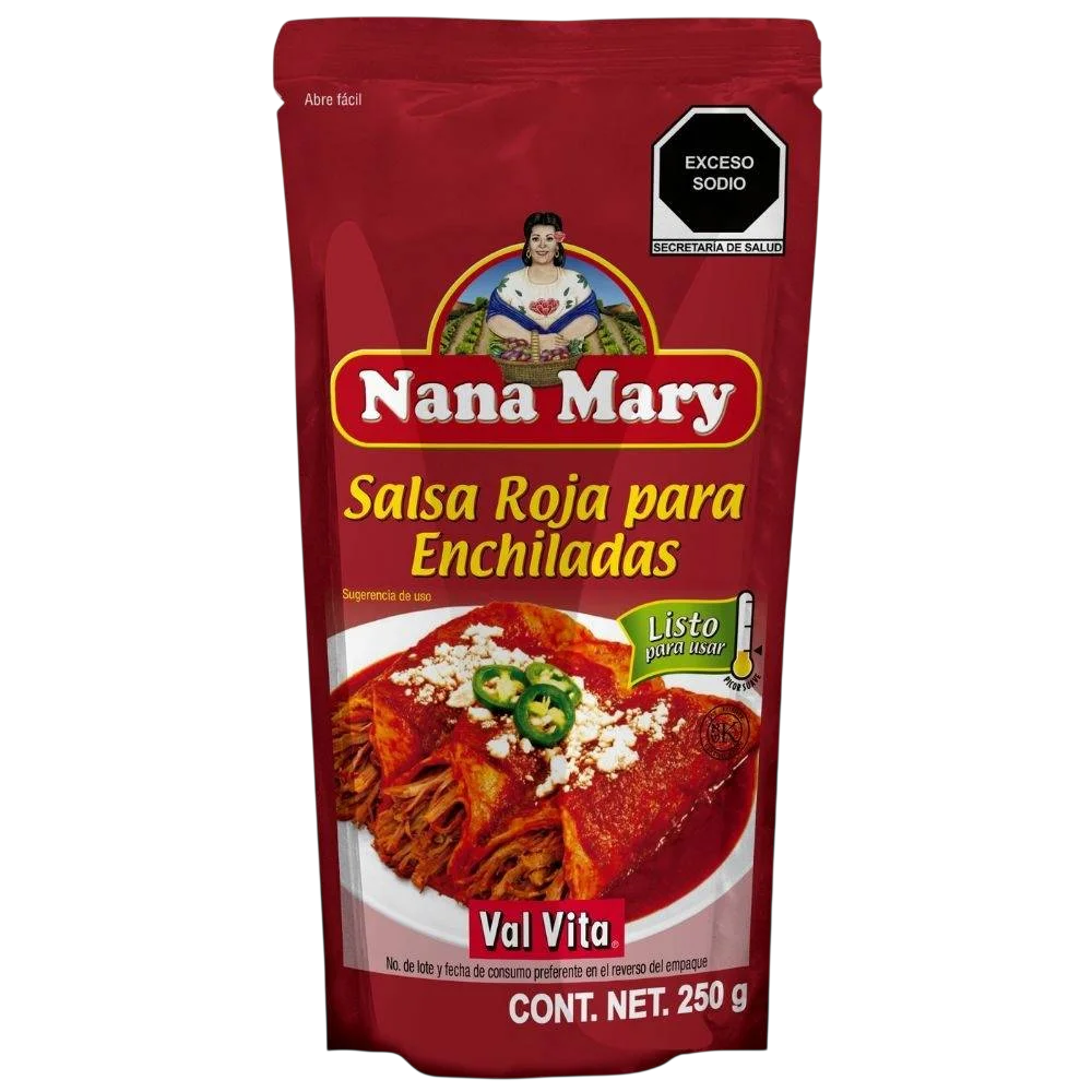 SALSA PARA ENCHILADAS ROJAS NANA MARY 24/250 GR