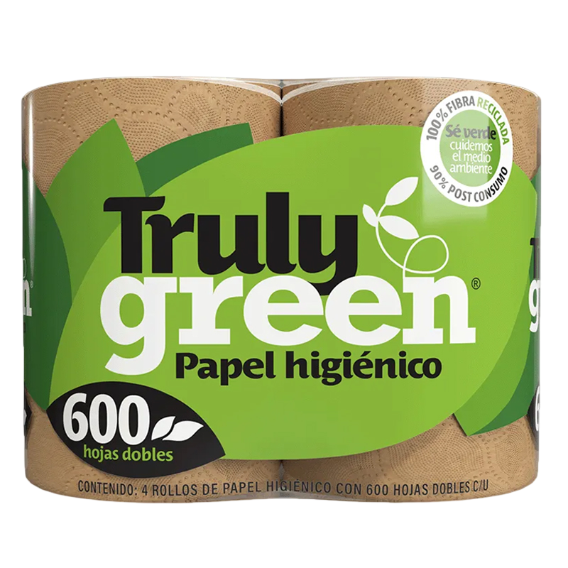 PAPEL HIGIENICO TRULY GREEN 600HD 12/4PZ
