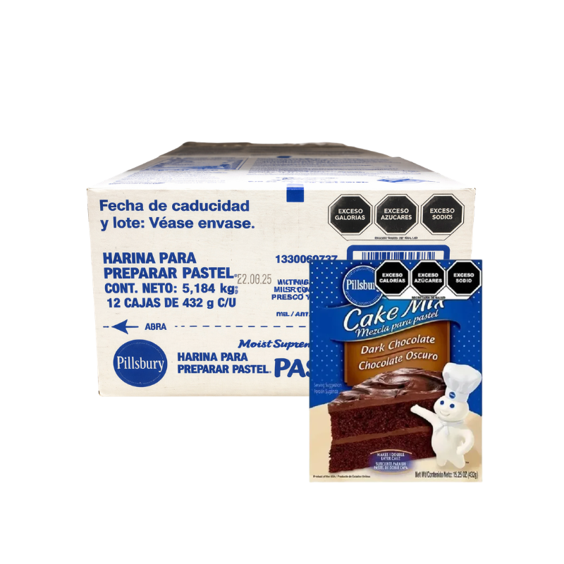 HARINA P/PASTEL PILLSBURY CHOCOLATE OSCURO 12/15.25 OZ