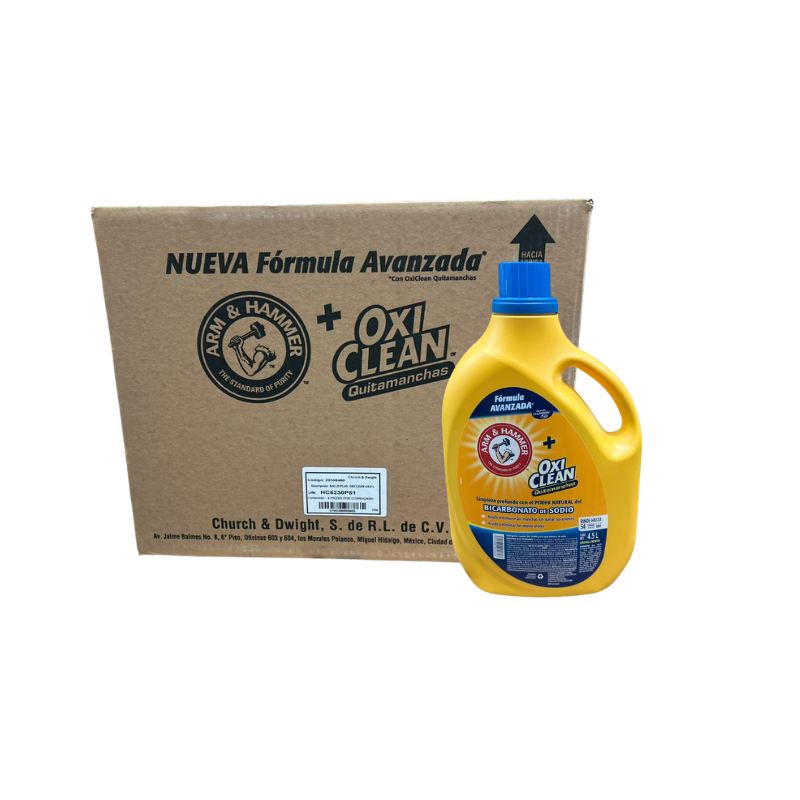 DETERGENTE LIQ ARM HAMMER CON OXICLEAN 4/4.5 LT