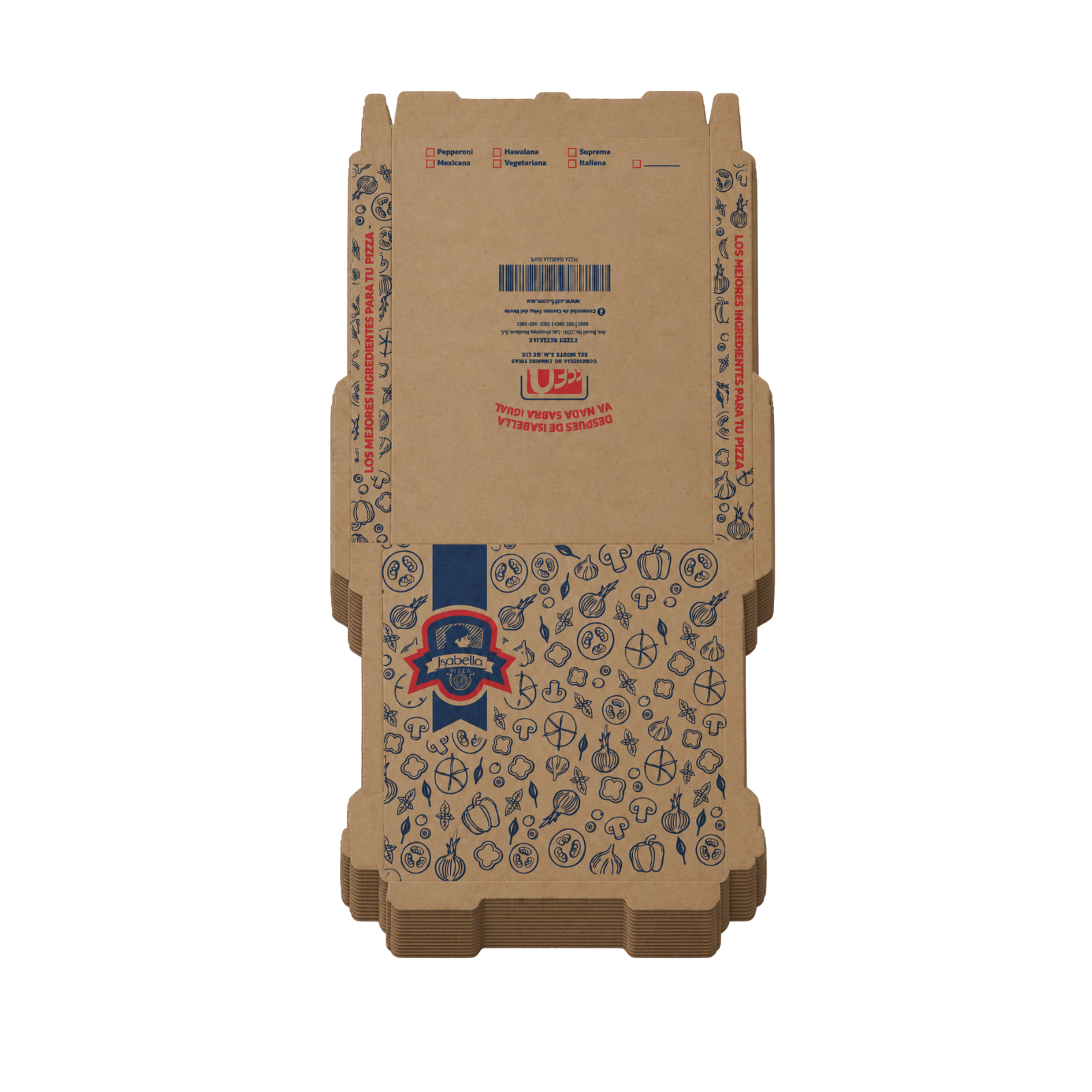 CAJA P/PIZZA KRAFT ISABELLA NO. 16 50 PZ