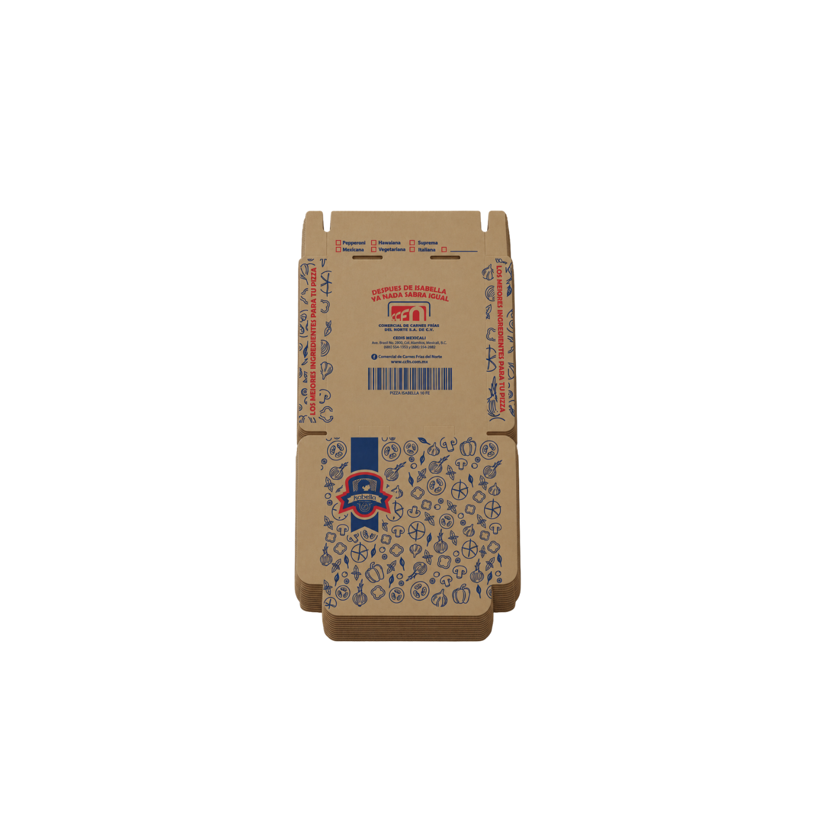 CAJA P/PIZZA KRAFT ISABELLA NO. 10  50 PZ