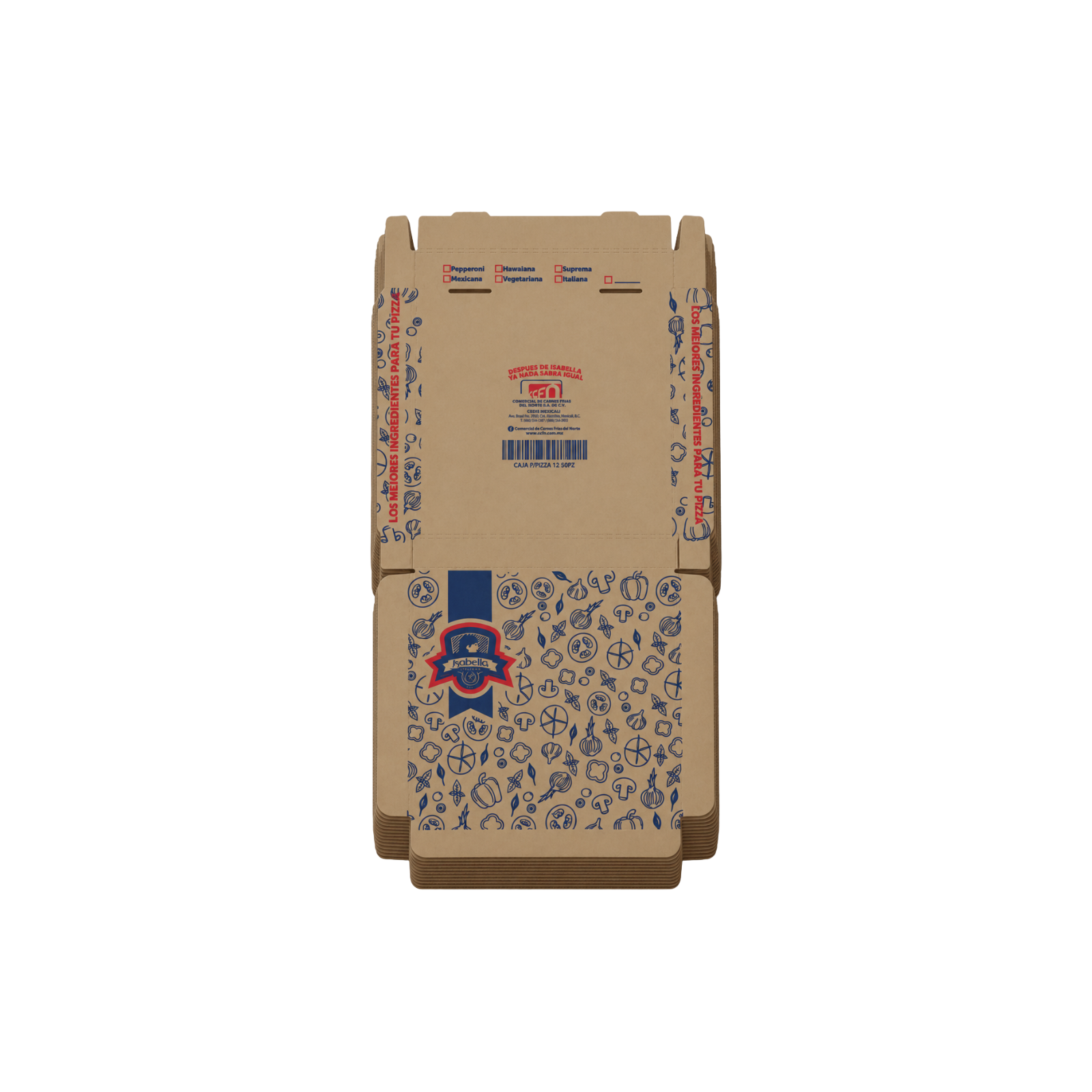 CAJA P/PIZZA KRAFT ISABELLA NO. 12 50 PZ