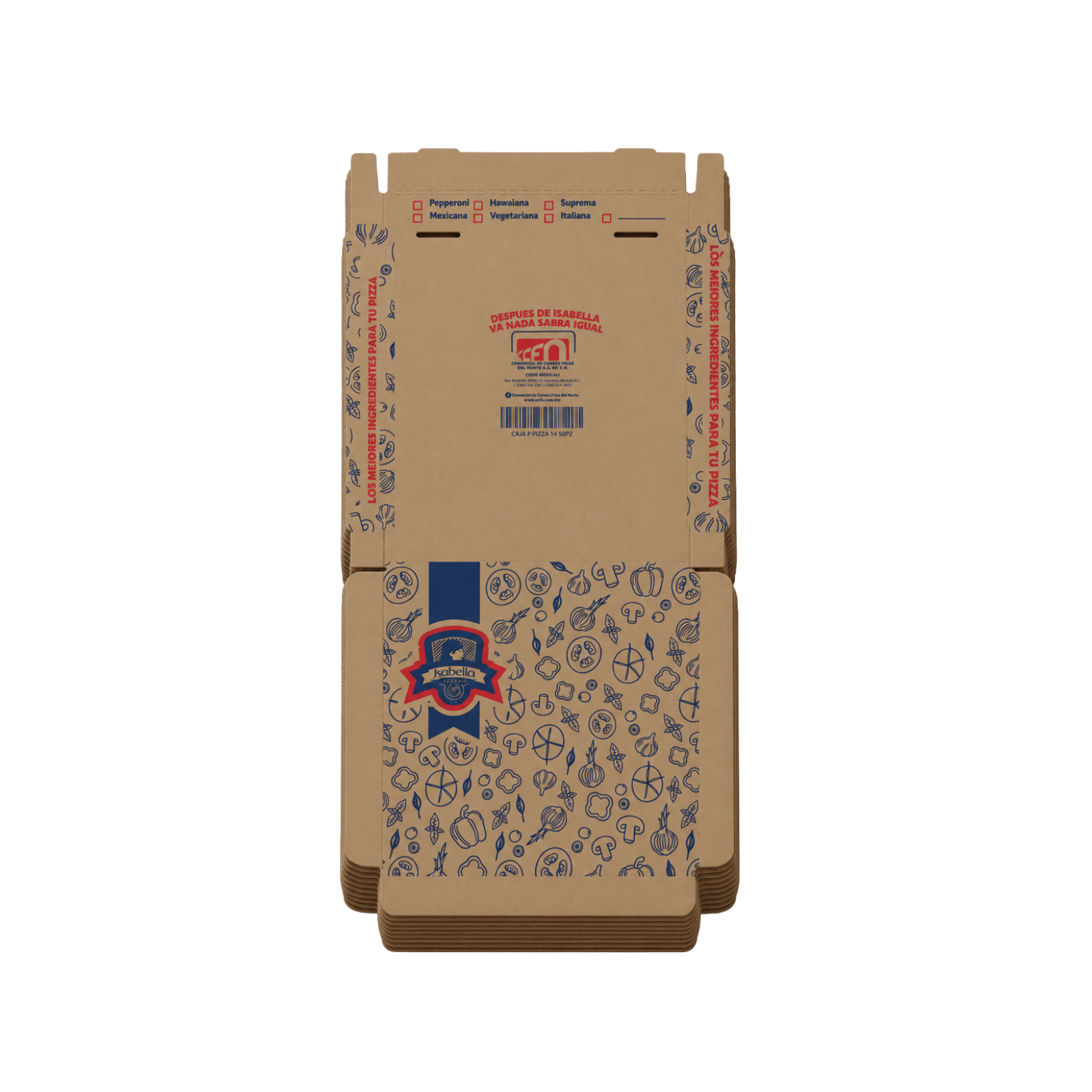 CAJA P/PIZZA KRAFT ISABELLA NO. 14  50 PZ