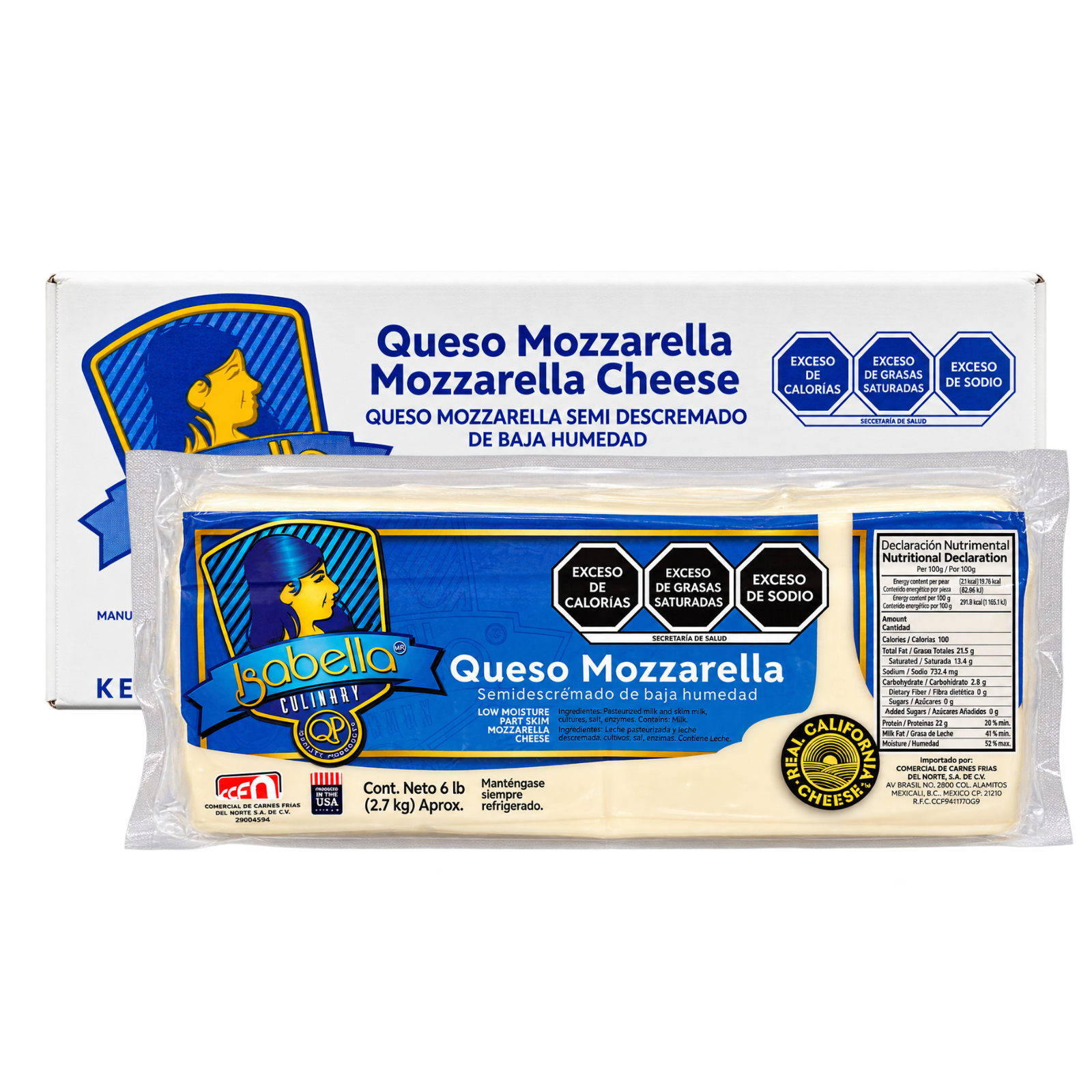 QUESO MOZZARELLA BARRA ISABELLA PART SKIM C/8