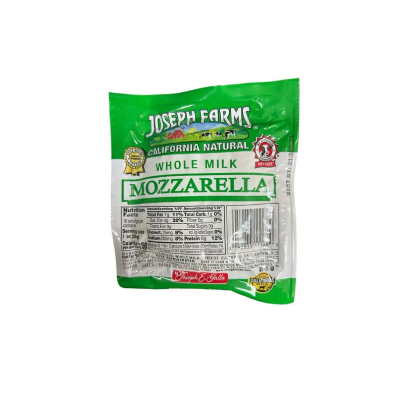 QUESO MOZZARELLA BARRA PASTA FILATA JOSEPH FARMS BULTO C/6 PZ