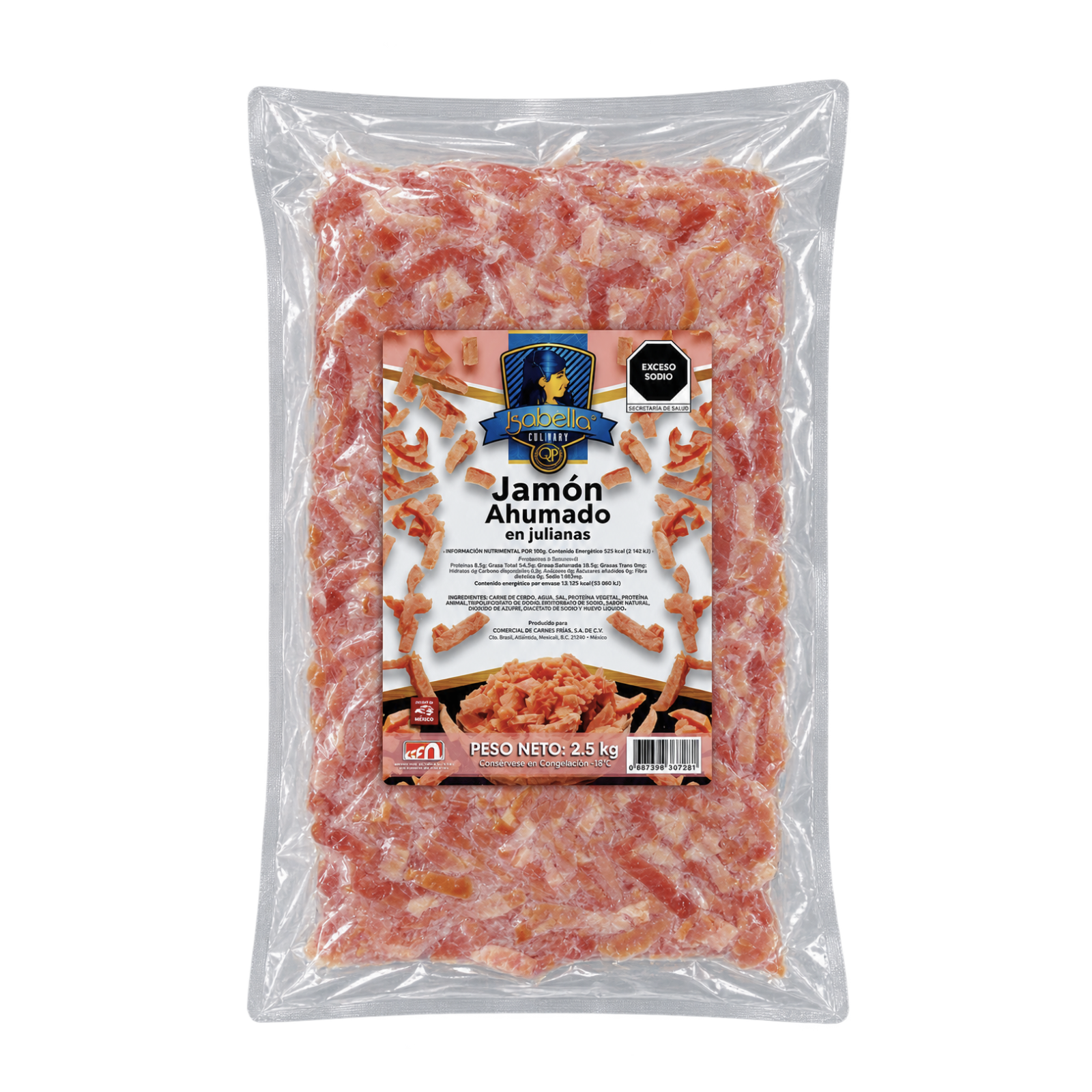 JAMON DE PUERCO AHUMADO EN JULIANAS ISABELLA 4/2.5KG