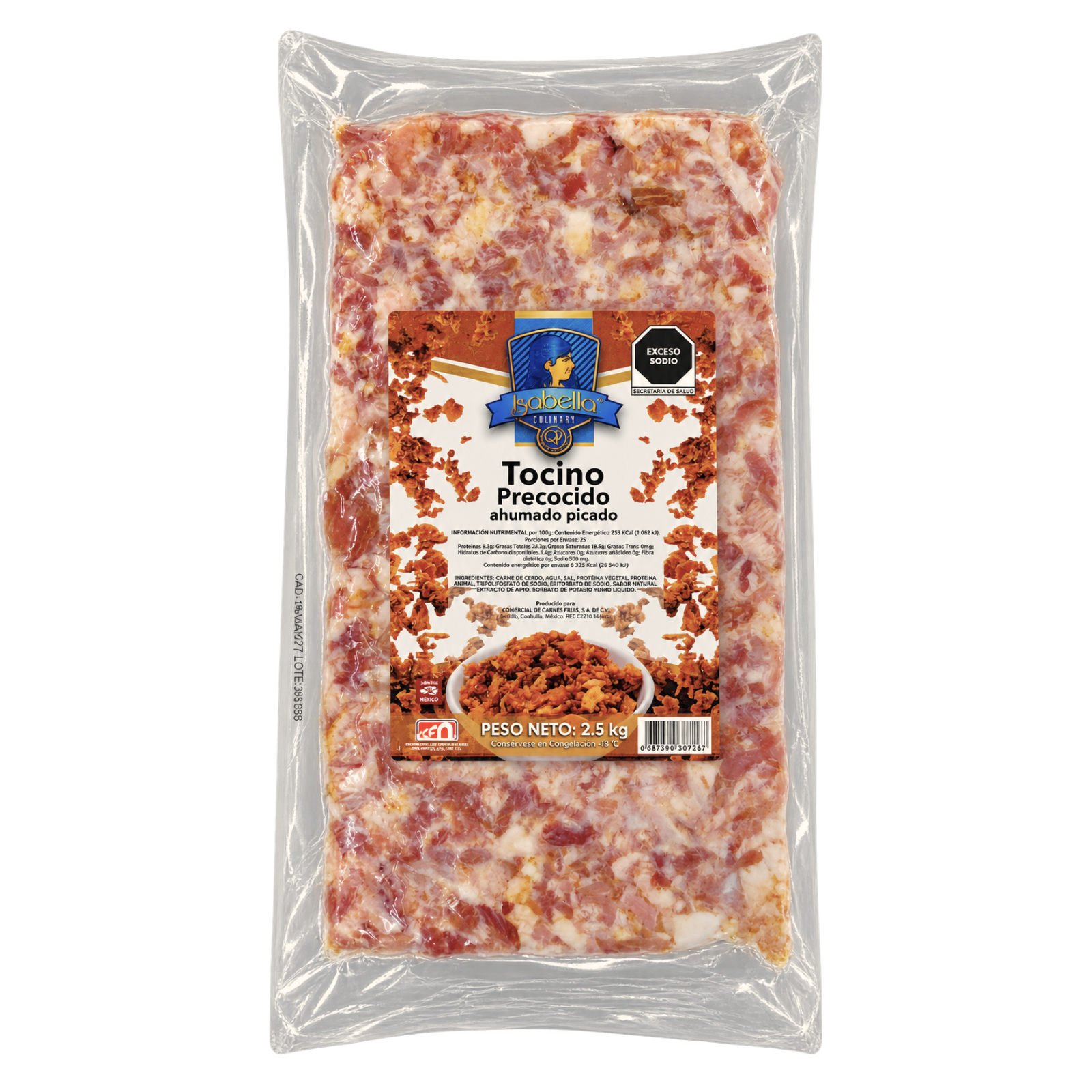 TOCINO DE PUERCO AHUMADO PICADO ISABELLA 4/2.5KG