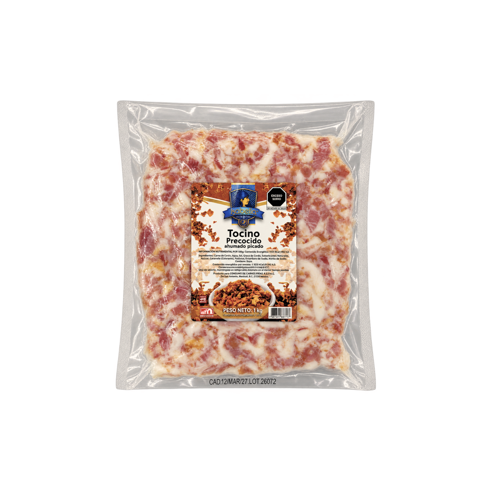 TOCINO DE PUERCO AHUMADO PICADO ISABELLA 12/1KG