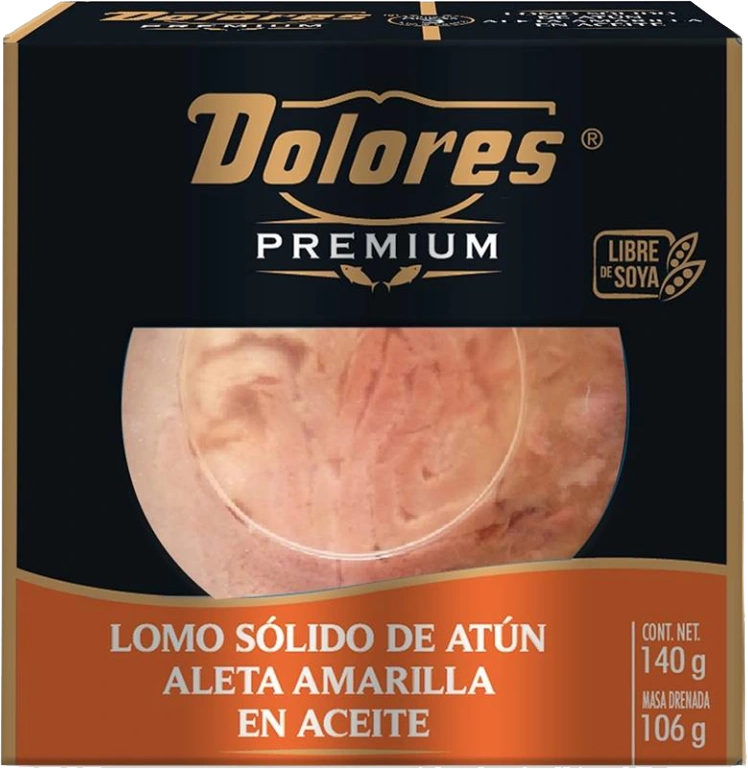 ATUN EN ACEITE SOLIDO PREMIUM DOLORES 24/140 GR