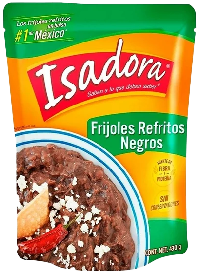 FRIJOLES REFRITOS NEGROS ISADORA 24/430 GR
