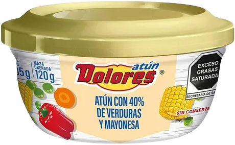 ATUN ALETA AMARILLA C/VERDURA Y MAYONESA DOLORES 24/135 GR