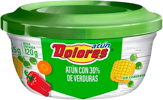 ATUN ALETA AMARILLA C/VERDURAS EN AGUA DOLORES 24/135 GR