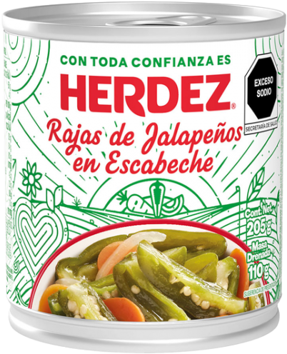 CHILE JALAPEÑO EN RAJAS HERDEZ 24/205 GR