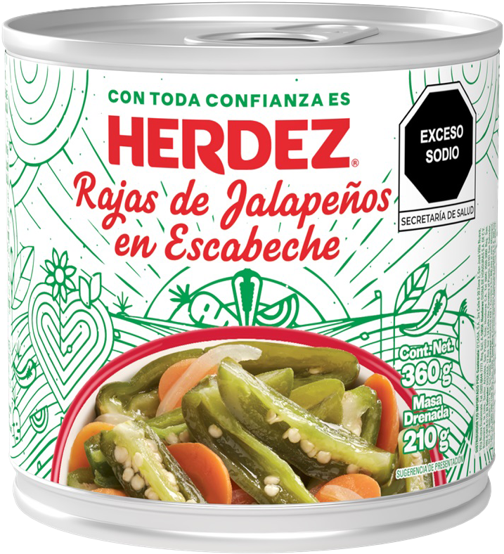 CHILE JALAPEÑO EN RAJAS HERDEZ 12/360 GR