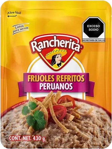 FRIJOLES REFRITOS PERUANOS BOLSA RANCHERITA 12/430 GR