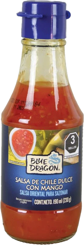 SALSA BLUE DRAGON  6/190 ML MANGO C/CHILE