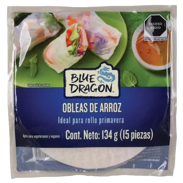 PASTA BLUE DRAGON OBLEA DE ARROZ 12/134GR