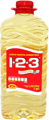 ACEITE VEGETAL COMESTIBLE 1-2-3 4/3.78 LTS