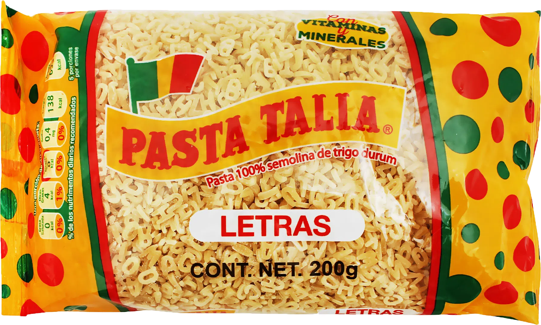 PASTA LETRA TALIA 36/200 GRS