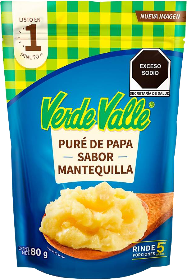 PURE DE PAPA SABOR MANTEQUILLA VERDE VALLE 16/80 GR