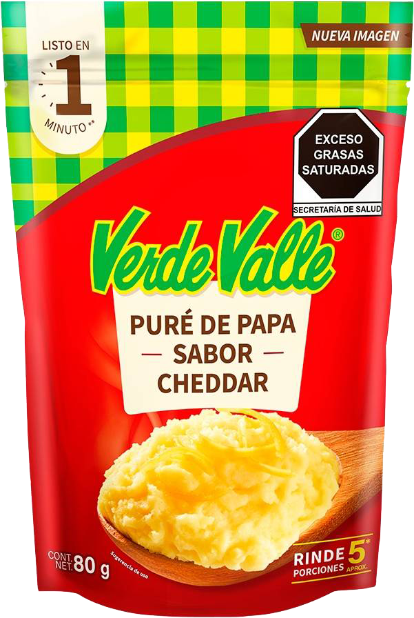 PURE DE PAPA SABOR QUESO CHEDDAR VERDE VALLE 16/80 GR