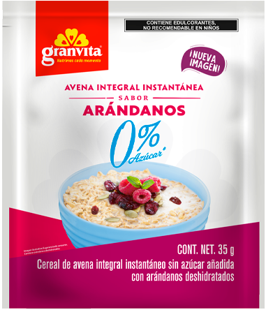 AVENA INSTANTANEA ARANDANO 0% AZUCAR GRANVITA 1/30/35GR EXB
