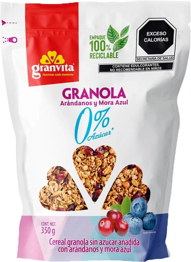 GRANOLA 0% AZUCAR ARANDANOS/MORA AZUL GRANVITA 24/350 GR