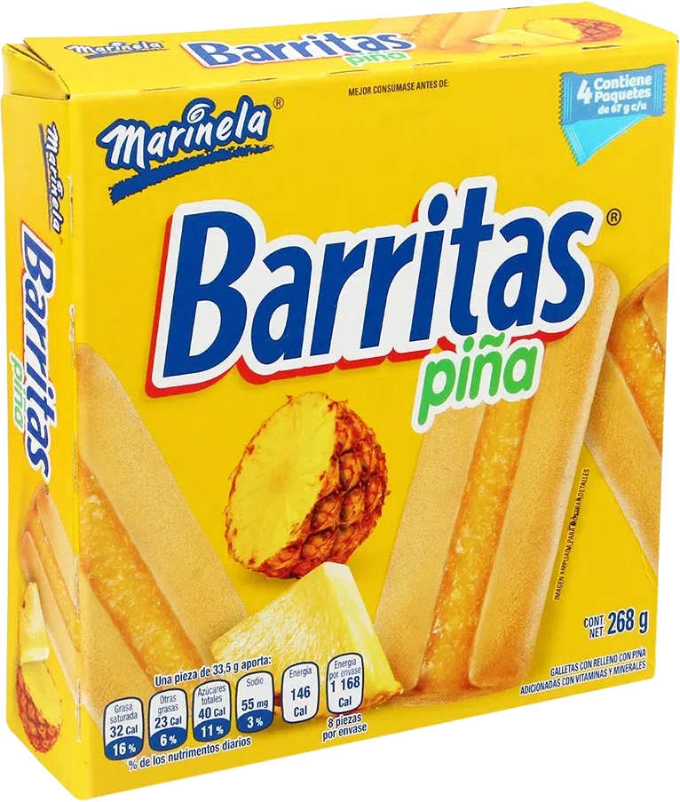 GALLETAS BARRITAS PIÑA MARINELA 16/268GR