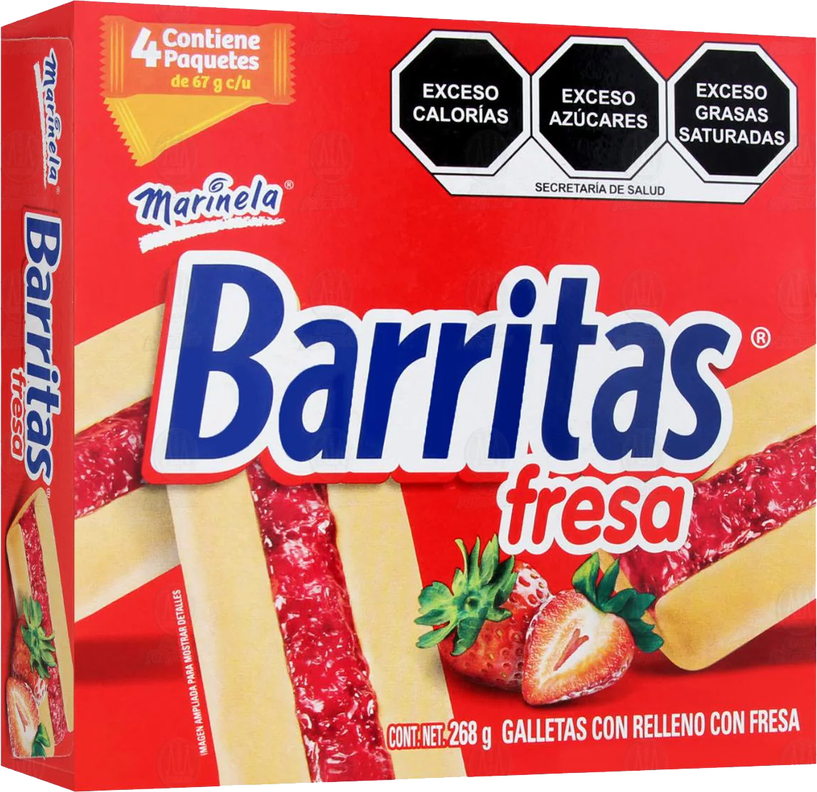 GALLETAS BARRITAS FRESA MARINELA 16/268GR