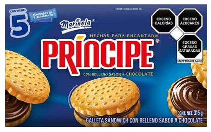 GALLETAS PRINCIPE CHOCOLATE MARINELA 22/315 GR