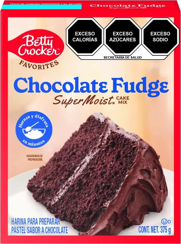 HARINA P/PASTEL CHOCOLATE FUDGE BETTY CROCKER 12/375 GR
