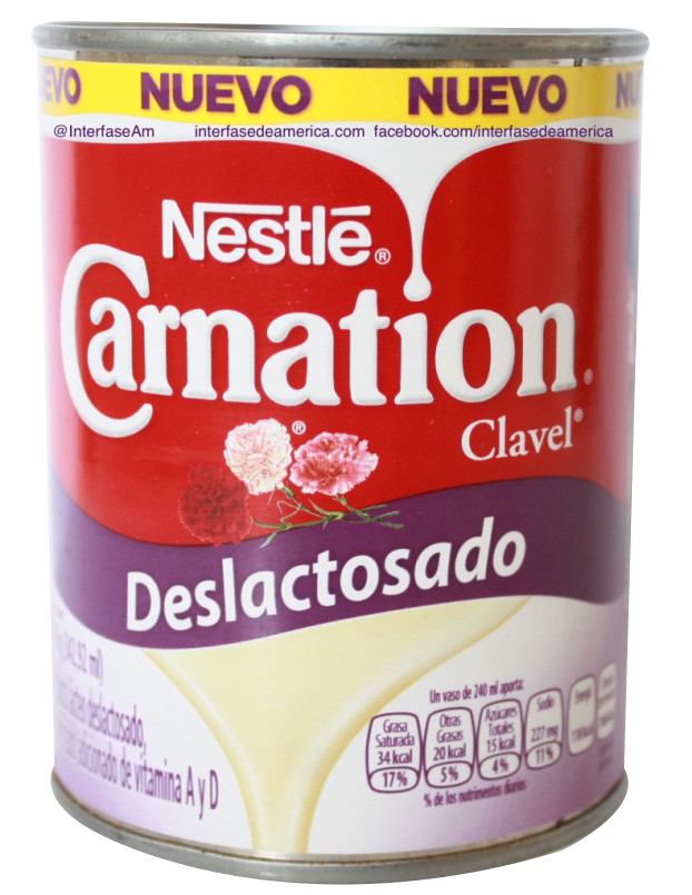 LECHE EVAPORADA DESLACTOSADA CARNATION CLAVEL 24/360 GR