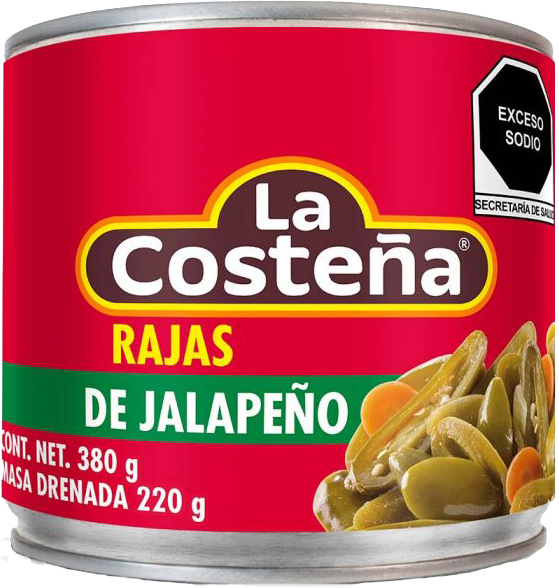 CHILE JALAPEÑO RAJAS LA COSTEÑA 24/380 GR.