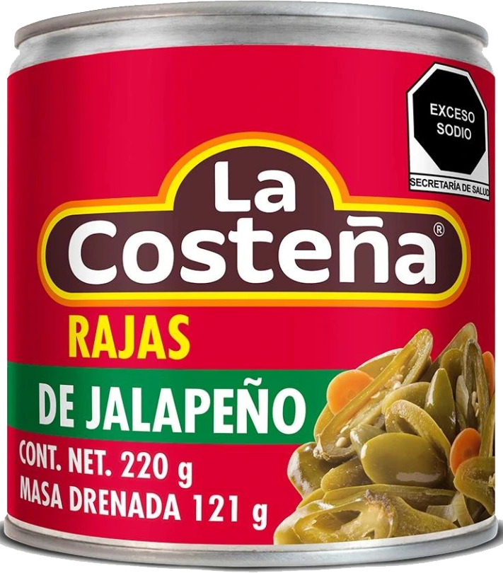 CHILE JALAPEÑO RAJAS LA COSTEÑA 48/220 GR.
