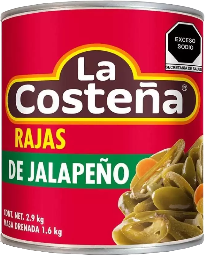CHILE JALAPEÑO RAJAS LA COSTEÑA 6/2.900 KG.