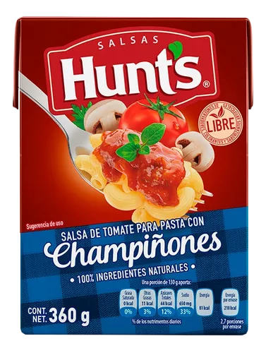 SALSA P/PASTA CON CHAMPIÑONES HUNTS 24/360 GR