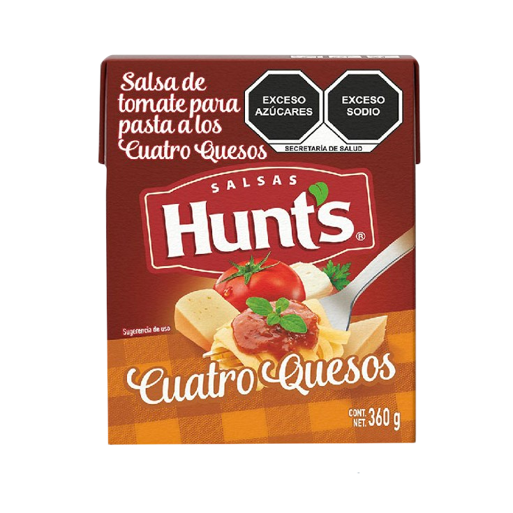 SALSA P/PASTA A LOS 4 QUESOS HUNTS 24/360 GR