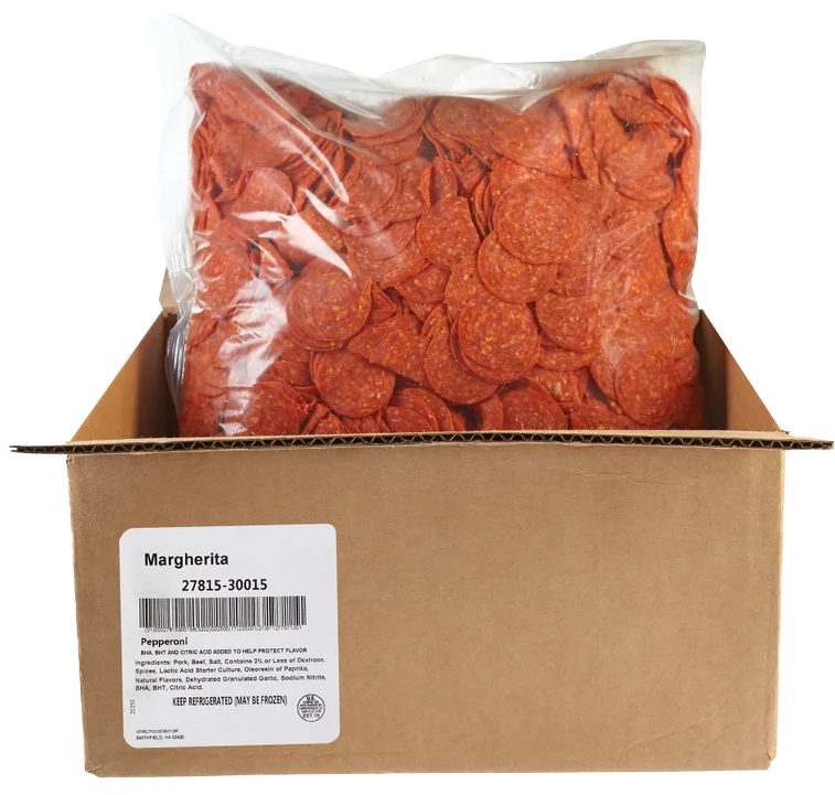 PEPPERONI REBANADO DE PUERCO Y RES MARGHERITA 10LB