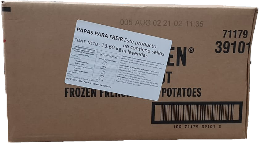 PAPAS CONGELADAS CORTE 3/8 SPUD QUEEN 6/5 LB