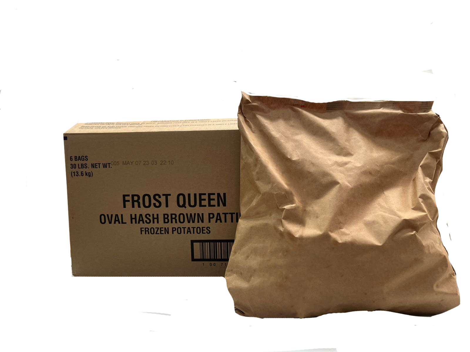 PAPAS CONGELADAS HASH BROWN PATTIES FROST QUEEN 6/5LBS