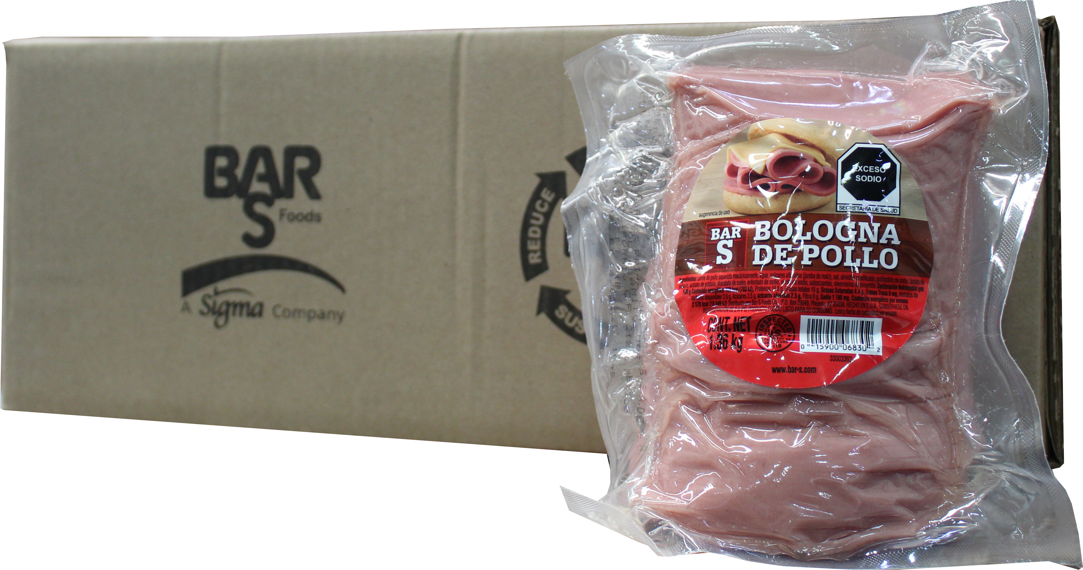 BOLONIA DE POLLO BARS 24LB (8/3LB) SKU 6830