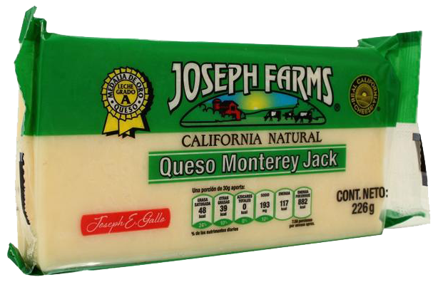 QUESO MONTERREY BARRA JOSEPH FARMS 12/8 OZ.