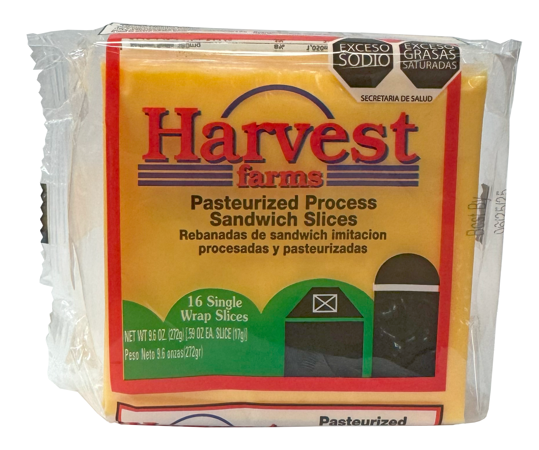 QUESO AMARILLO HARVEST 48/16 PZA 28.80 LB