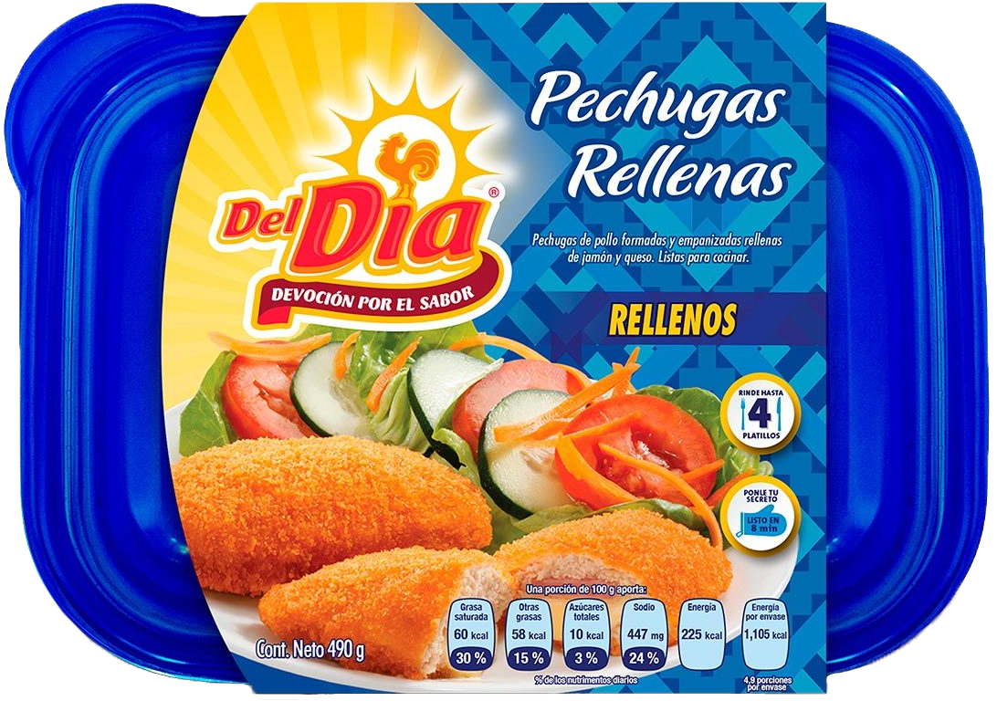 PECHUGAS RELLENAS DE QUESO Y JAMON DEL DIA 12/490 GR