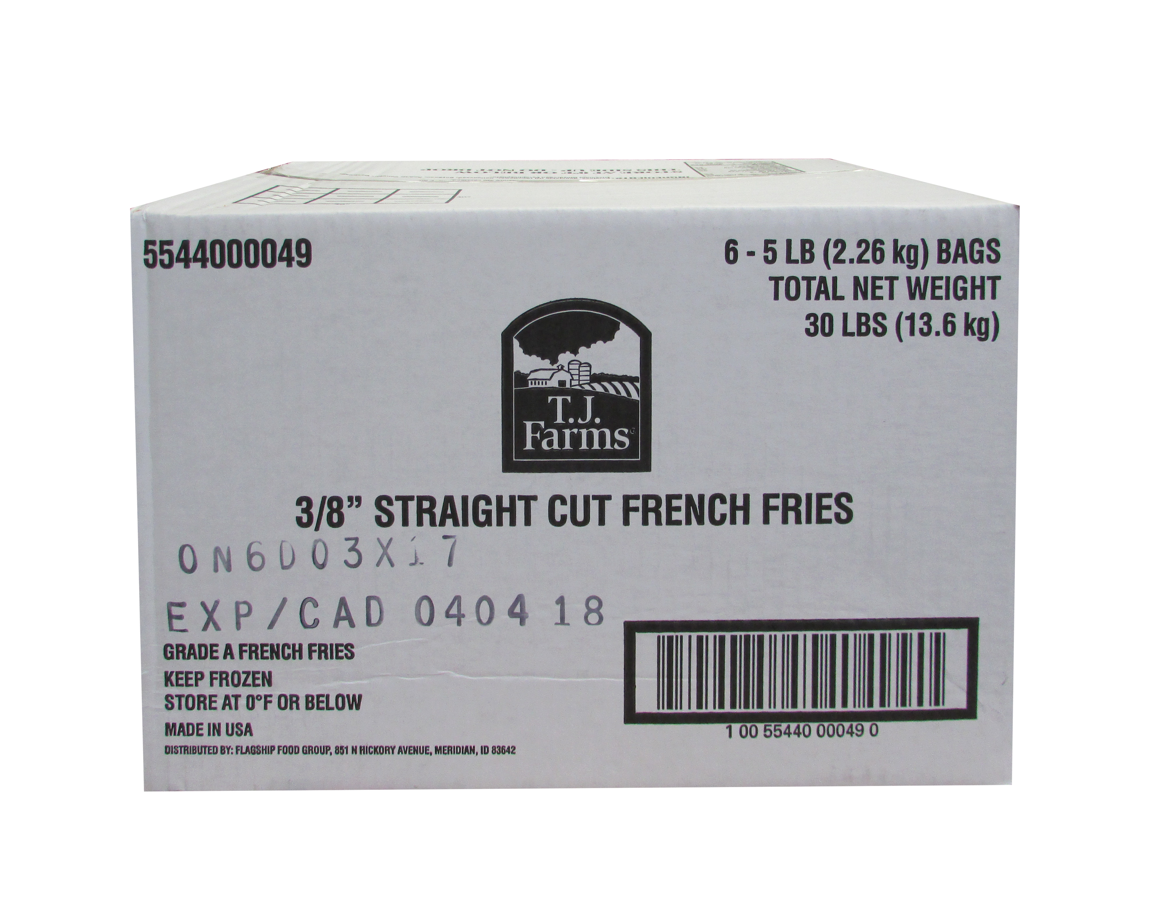 PAPAS CONGELADAS CORTE 3/8 T.J. FARMS 6/5 LB.