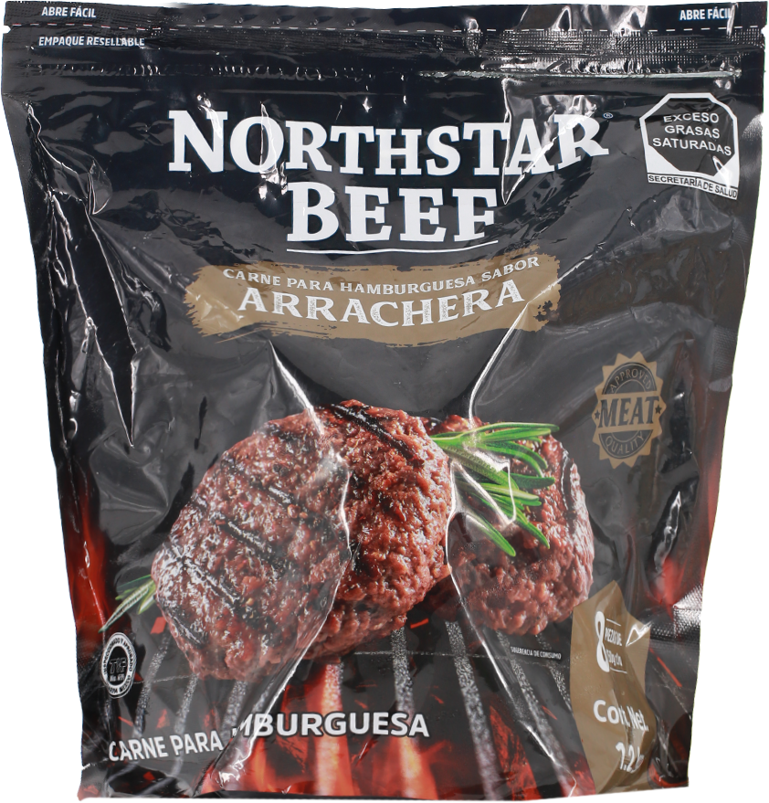 CARNE P/HAMBURGUESA NORTHSTAR ARRACHERA 8/1.2KG
