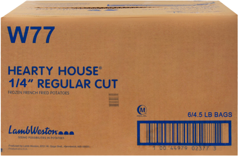 PAPAS CONGELADAS CORTE 1/4 HEARTY HOUSE 6/4.5LB
